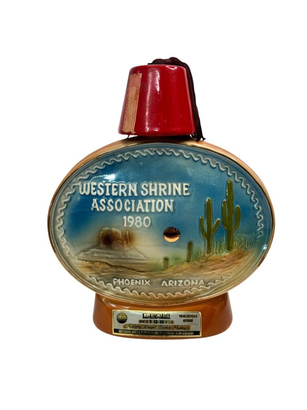 Vintage 1980 Jim Beam Western Shrine Association Decanter -EMPTY- Phoenix, Arizo